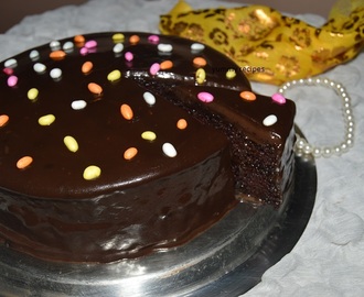 Rich chocolate truffle cake with chocolate frosting