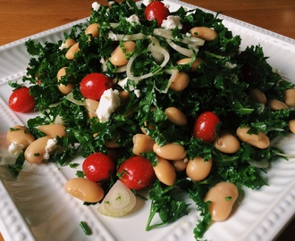 Kale Salad with Butter Beans and Cherry Tomatoes