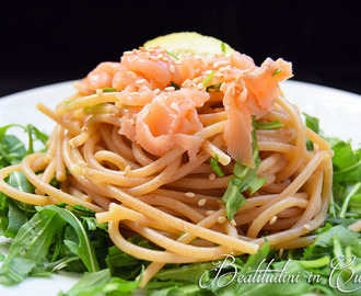 Spaghetti salmone e rucola