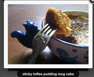 Sticky toffee mug cake