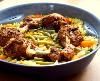 Duszone pałki z kurczaka z warzywami i ryżem - dietetyczne i zdrowe :)