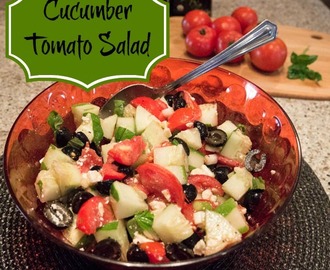 Tomato Cucumber Salad with Olives and Feta!