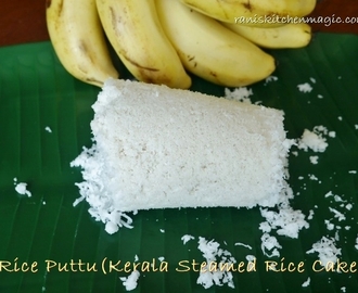 White Rice Puttu/ Vella Ari Puttu (Kerala Steamed Rice Cake with Coconut)