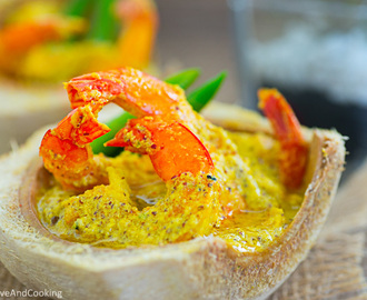 Daab Chingri – Prawns Cooked in a Tender Coconut Shell