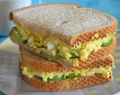 Rye Breakfast sandwich with Cucumber and Eggs