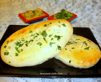 Garlic Naan Recipe / Homemade Garlic Naan / Indian Bread Recipe / Indian Naan Recipe / Garlic Naan Recipe