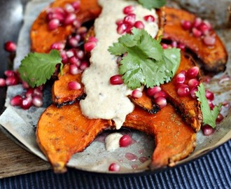 Roast Pumpkin with Pomegranate Syrup and Spiced Yoghurt