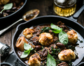 Slow Cooked Beef Stew with Ricotta Basil Dumplings