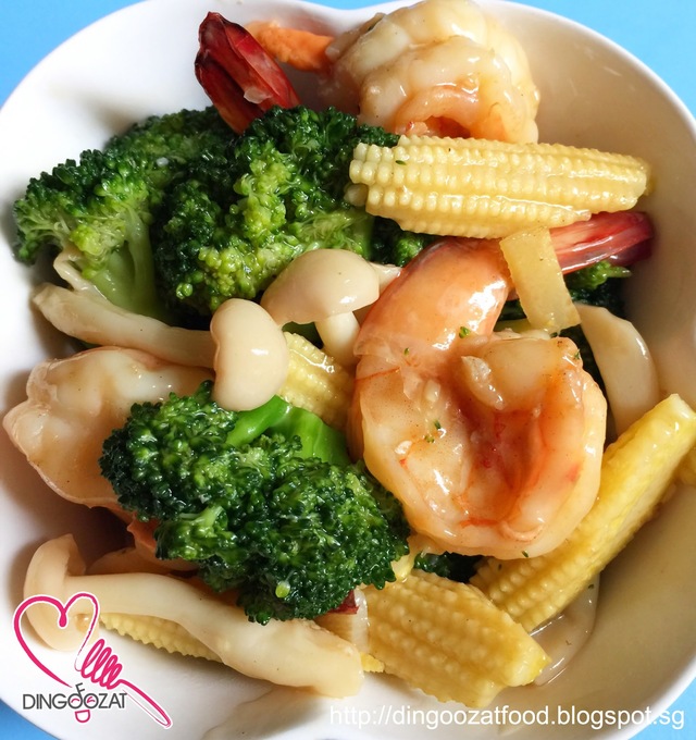 Stir Fry Broccoli & Prawns In Abalone Sauce 鲍鱼汁炒虾球西兰花