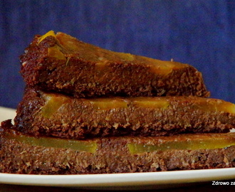 Czekoladowe ciasto-mus z karmelizowaną gruszką. Bezglutenowe, wegańskie, superzdrowe i pyszne!
