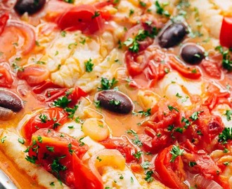 Pan Seared Fish With Tomatoes & Olives