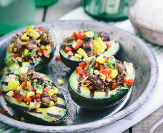 Asian Steak Stuffed Grilled Avocados