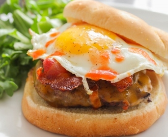The Best Ever Bacon, Egg and Cheese Burger #SundaySupper