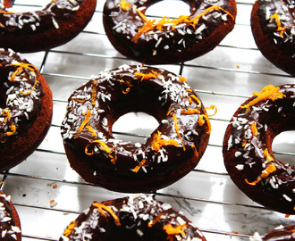 Baked Chocolate Orange and Coconut Doughnuts