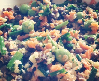 La meilleure salade de lentilles, petits pois, carottes, courgettes etc…