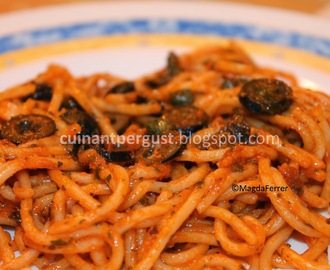 Espaguetis picantes a la siciliana
