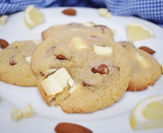 Zitrone Mandel Kekse mit weißer Schokolade
