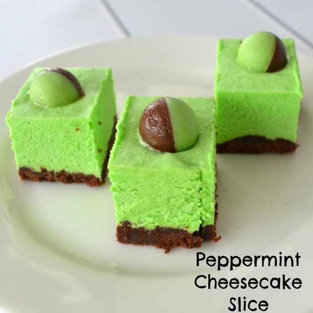 Peppermint Cheesecake Slice
