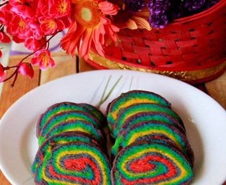 Eggless Rainbow cookies - Eggless Colorful cookies - Eggless baking - Cookies recipe - Kids friendly recipe - Party Food Recipes