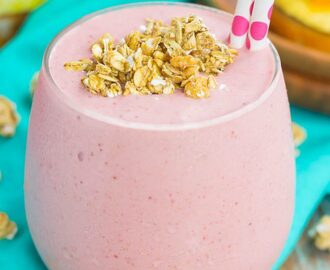 #AD Peanut Butter and Jelly Granola Smoothie