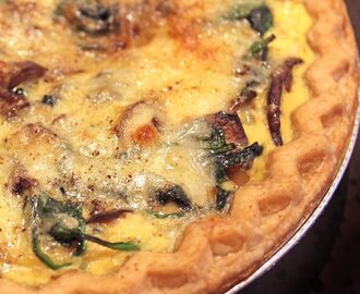 Mushroom Spinach Quiche {A Meatless Monday Recipe