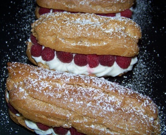 Eclairs chantilly-framboise.