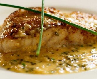 White Fish with Beurre Blanc Chive Sauce -
