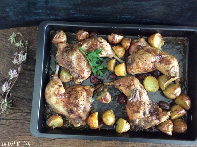 Pollo Mediterráneo con patatas y aceitunas de Jamie Oliver
