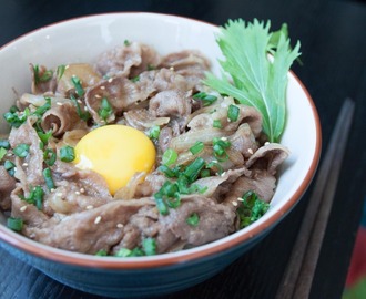 Japanese Comfort Food - Gyudon (Beef and Rice Bowl) for Two