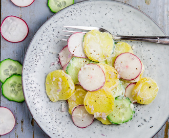 Kartoffelsalat mit Gurke und Radieschen – mit „Unsere Heimat – echt & gut “ und EDEKA