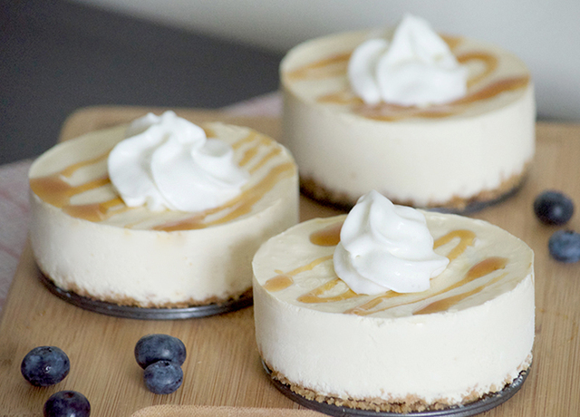 Goat Cheese Cheesecake with Blueberries and Honey