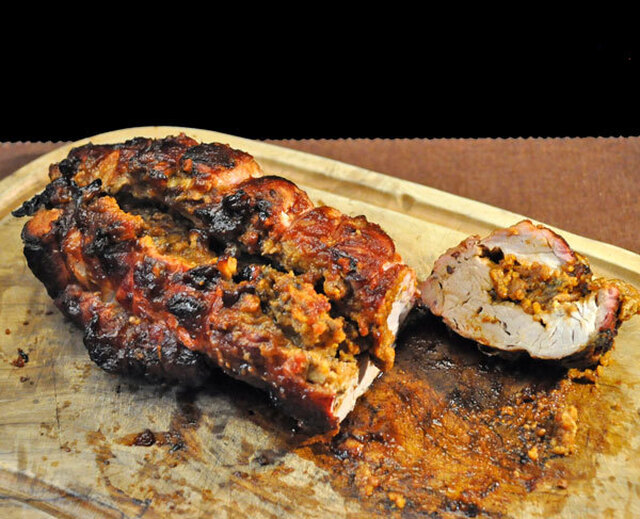 Barbecued Stuffed Pork Tenderloin; why make it difficult?