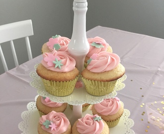 1st Birthday Tiny Pink “Naked” Smash Cake and “Naked” Pink Flower Cupcakes