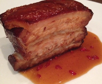 Twice Cooked Pork Belly with Spiced Orange and Chilli Sauce
