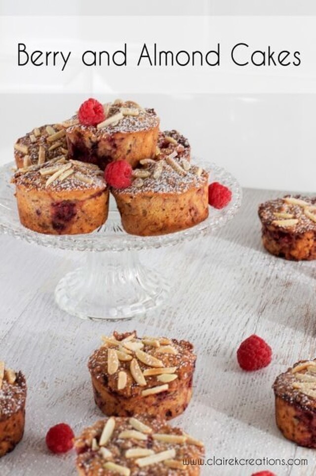 Berry and almond cakes