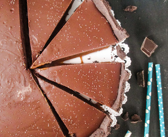Tart so slaným karamelom a čokoládou