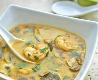 Soupe Thaï au lait de coco et aux crevettes avec thermomix