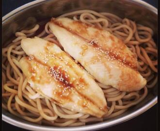 Teriyaki Style Fish & Udon Noodles with steamed veggies | Thermomix Recipes