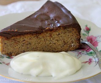orange almond cake with chocolate ganache