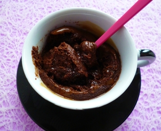 mug muffin chocolat noisette diététique hyperprotéiné nappé caramel zéro calorie (sans gluten ni oeuf ni sucre, riche en fibres)