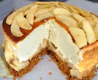 Cheesecake light aux pommes caramélisées cannelle et gingembre