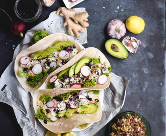 Asian Fish Tacos with Black Sesame Slaw