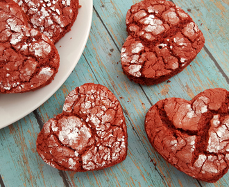 Yummy Red Velvet Heart Crinkle Cookies Recipe for Valentine’s Day