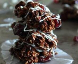 NO BAKE CHOCOLATE CRANBERRY OAT COOKIES