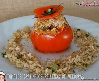 Tomates gratinados rellenos de verduras a la provenzal