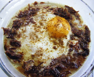 Viande conservée aux œufs لخليع بالبيض Dried meat with egg