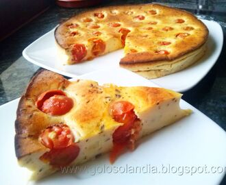 Pastel salado de queso y tomates cherry (tarta salada de queso)