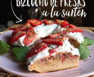 RECETA FITNESS: Bizcocho de fresas a la sartén