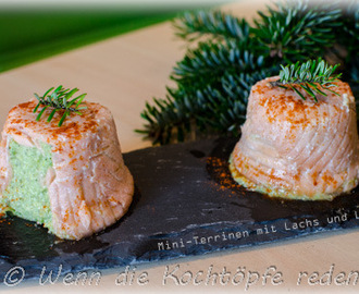 Weihnachtliche einfache Vorspeise:  Mini Lachs-Lauch-Terrinen