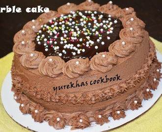 Marble cake| chocolate frosting|chocolate ganache glaze- 150th post